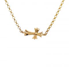 Chrome Hearts Gold Plated Thin Cross Bracelet