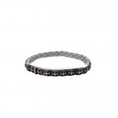 Chrome Hearts 6Mm Thin Cross Checkered Bracelet