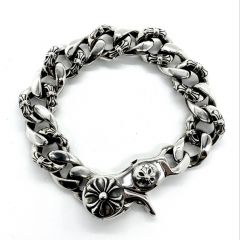 Chrome Hearts Half Flower Prawn Clasp Bracelet