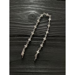 Chrome Hearts White Gold Plated Diamond Cross Bracelet