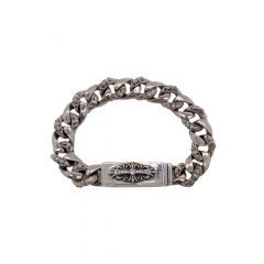 Chrome Hearts Half Flower Cross Bracelet With Diamonds