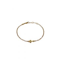 Chrome Hearts Gold-Plated Thin Cross Anklet
