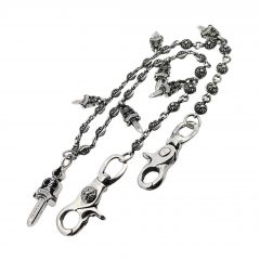 Chrome Hearts Seven Of Swords Cross Beaded Pants Necklace