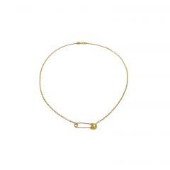 Chrome Hearts Gold-Plated Diamond Brooch Necklace