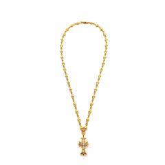 Chrome Hearts 22K Plated Diamond Cross Chain