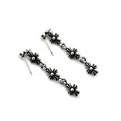 Chrome Hearts Three-Section Cross Earrings