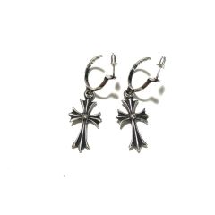 Chrome Hearts Large Hoop Cross Earrings