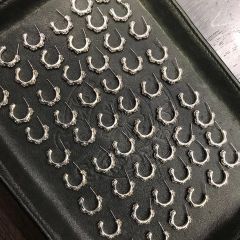 Chrome Hearts Half Hoop Cross Earrings