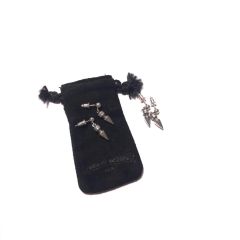 Chrome Hearts Small Ball Hanging Bullet Earrings