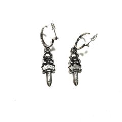 Chrome Hearts Large Hanging Sword Earrings
