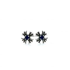 Chrome Hearts Blue Diamond Cross Earrings