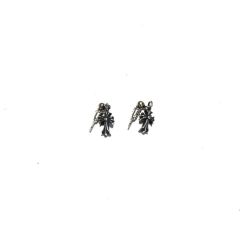 Chrome Hearts Round Bead Cross Earrings