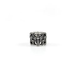 Chrome Hearts Full Diamond Round Tomb Ring