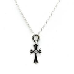 Chrome Hearts Diamond Letter Ring Cross Pendant