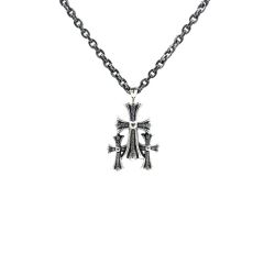 Chrome Hearts Diamond Triple Cross Pendant