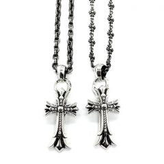 Chrome Hearts Diamond Stacked Cross Pendant