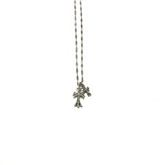 Chrome Hearts Diamond Ch Ring Double Cross Pendant