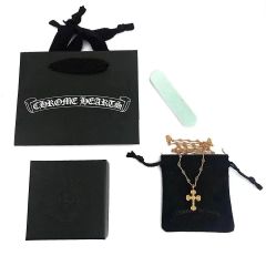Chrome Hearts 22K Gold-Plated Mini Flame Cross Pendant