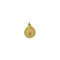 Chrome Hearts Gold-Plated Oval Angel Plaque Pendant