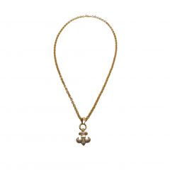 Chrome Hearts Gold-Plated Scout Flower Pendant With Diamonds