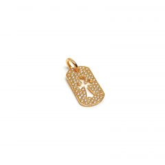 Chrome Hearts 22K Gold-Plated Openwork Cross Small Military Medal Pendant