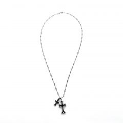 Chrome Hearts Black Diamond Cross And Small Cross Pendant