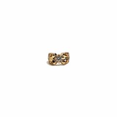 Chrome Hearts Gold-Plated Five-Diamond Kt Ring