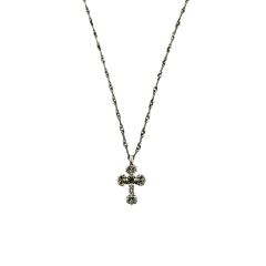 Chrome Hearts Green Diamond Mini Flame Cross Pendant