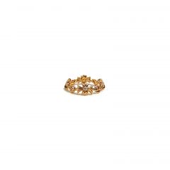 Chrome Hearts Gold-Plated Diamond Tiny Chain Ring