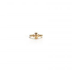 Chrome Hearts Gold-Plated Short Bubblegum Cross Ring