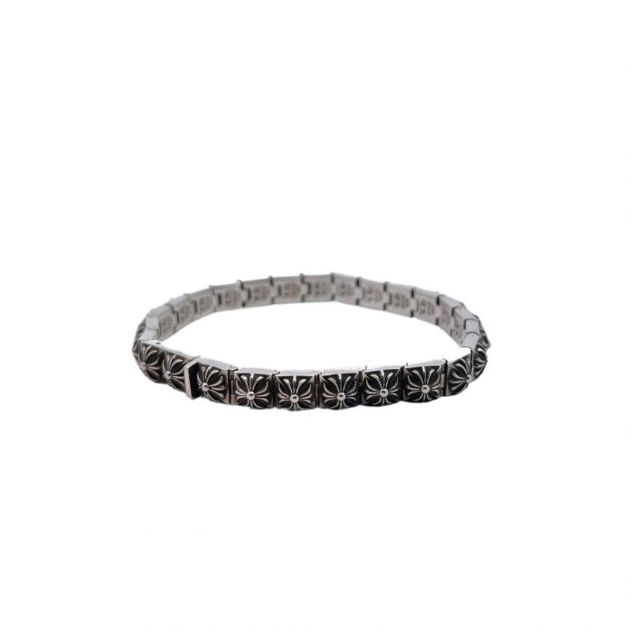 Chrome Hearts 6Mm Thin Cross Checkered Bracelet