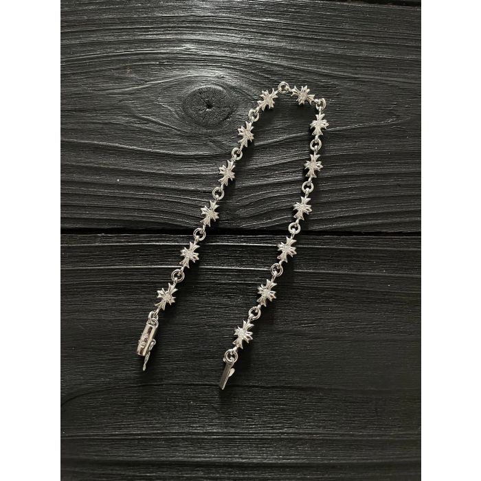 Chrome Hearts White Gold Plated Diamond Cross Bracelet