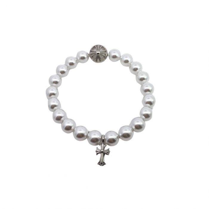 Chrome Hearts 8Mm Small Pearl Cross Bracelet