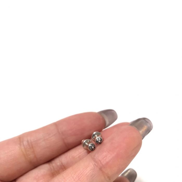 Chrome Hearts Small Ball Cross Earrings