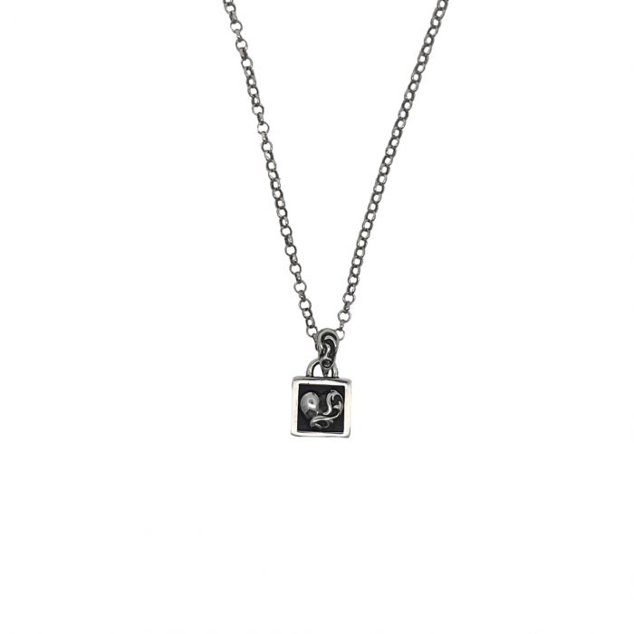 Chrome Hearts Heart-Shaped Small Square Plaque Pendant