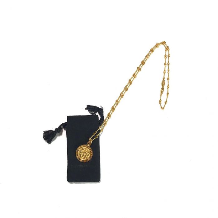 Chrome Hearts Gold-Plated Angel Disc Five-Flower Pendant