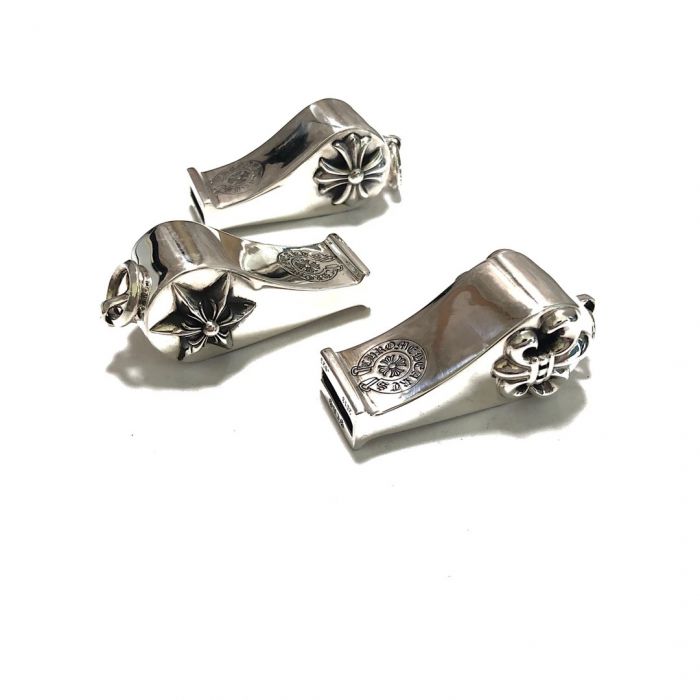 Chrome Hearts Scout Flower Whistle + Six-Pointed Star Whistle + Cross Flower Whistle Pendant