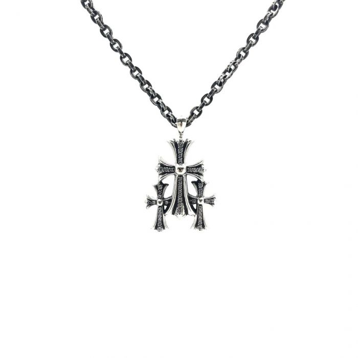 Chrome Hearts Diamond Triple Cross Pendant