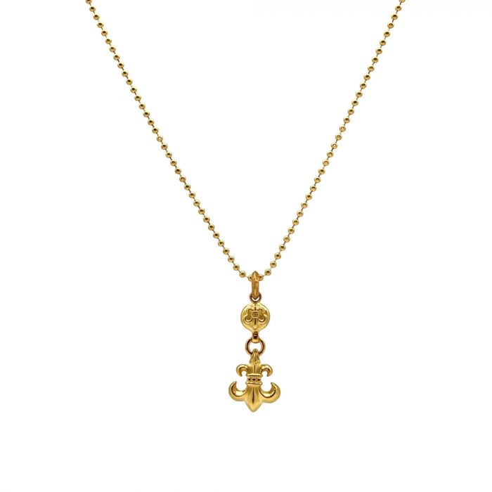 Chrome Hearts Gold-Plated Small Circle Scout Flower Pendant