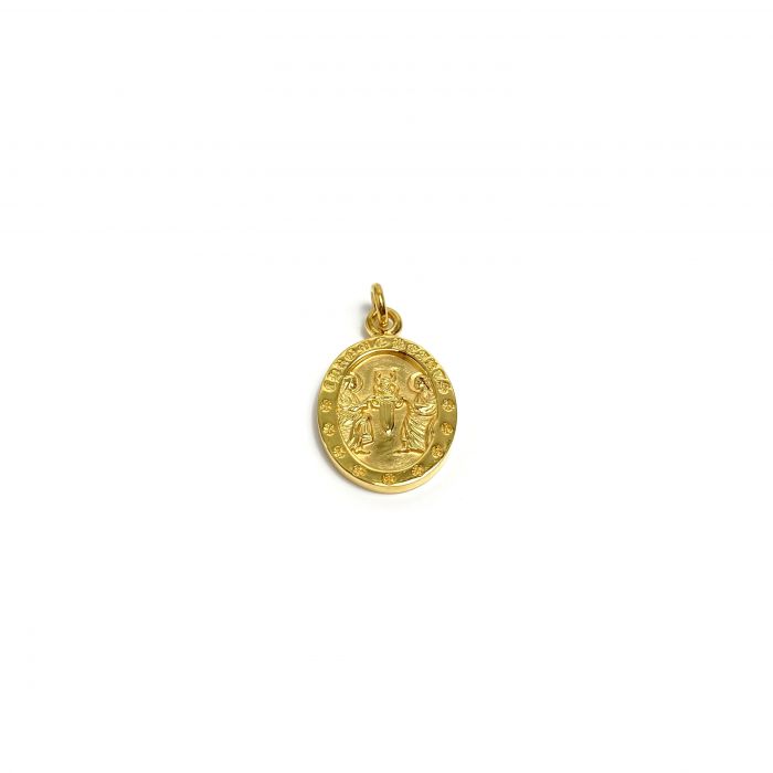 Chrome Hearts Gold-Plated Oval Angel Plaque Pendant