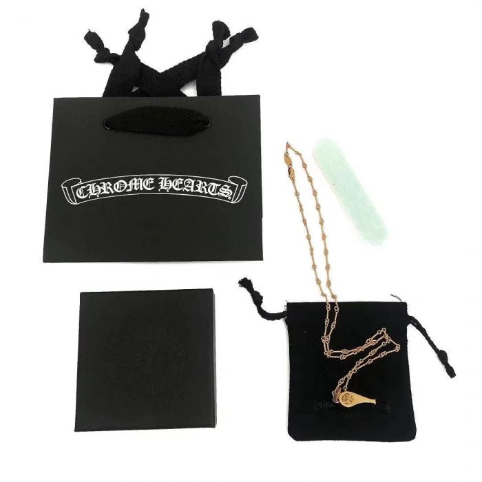 Chrome Hearts Gold-Plated Cross Whistle Pendant