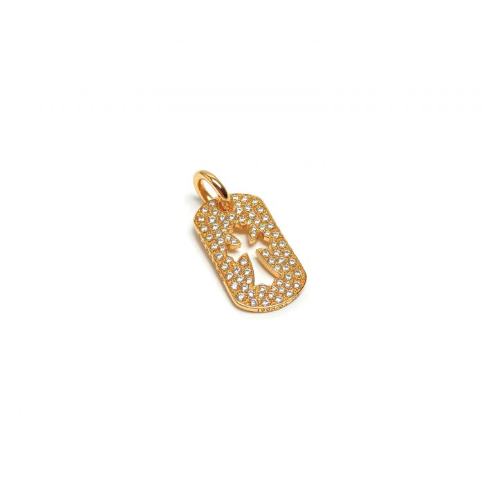 Chrome Hearts 22K Gold-Plated Openwork Cross Small Military Medal Pendant