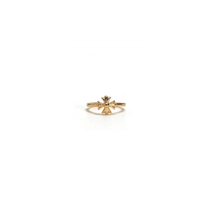 Chrome Hearts Gold-Plated Short Bubblegum Cross Ring
