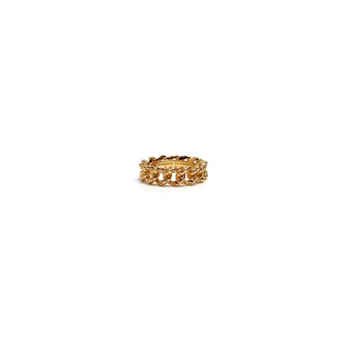 Chrome Hearts Gold-Plated Cross Chain Twist Ring